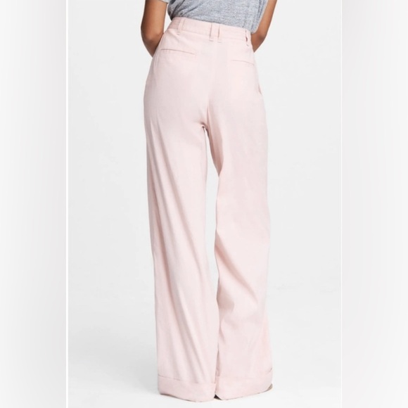 Rag & Bone Ivy Linen Blend Light Pale Pink High Waisted Wide Leg Pants Size 12 - Picture 4 of 16